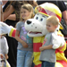 Sparky the Fire Dog Hugging Kids