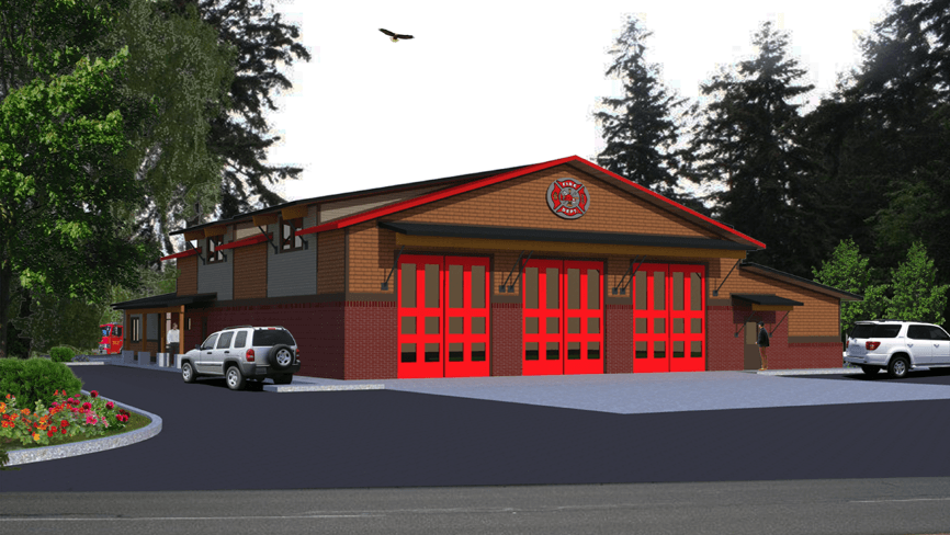 Concept drawing of proposed satellite fire station in Oak Harbor's southwest area