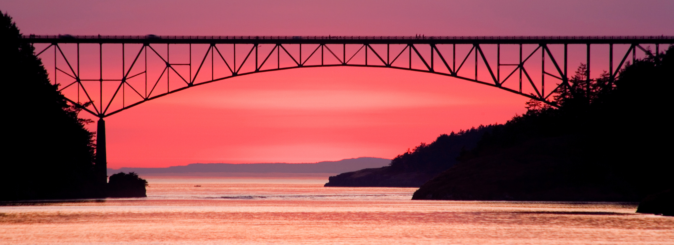 Deception Pass Bridge at Sunset