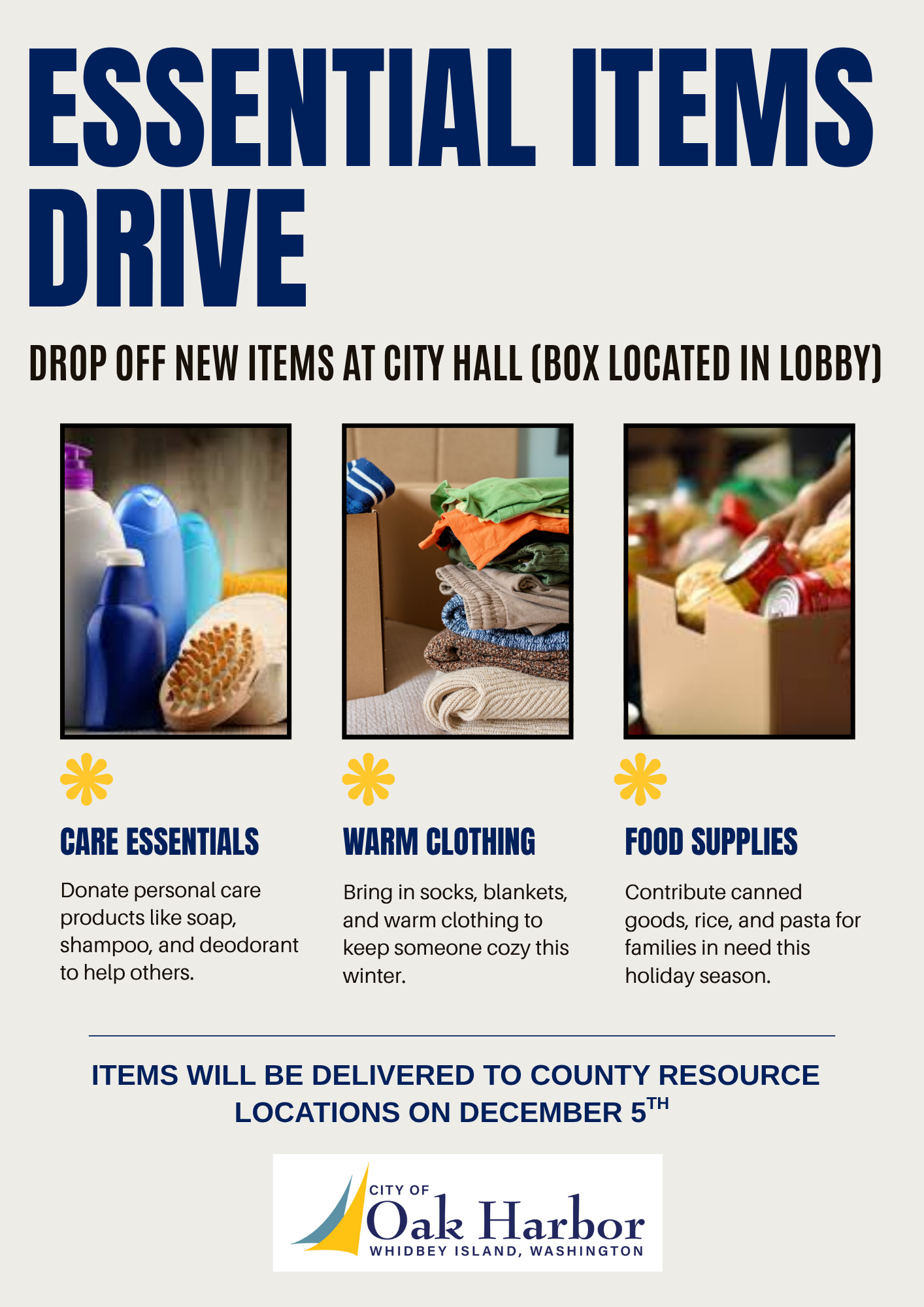 Flyer - Essential Items Drive