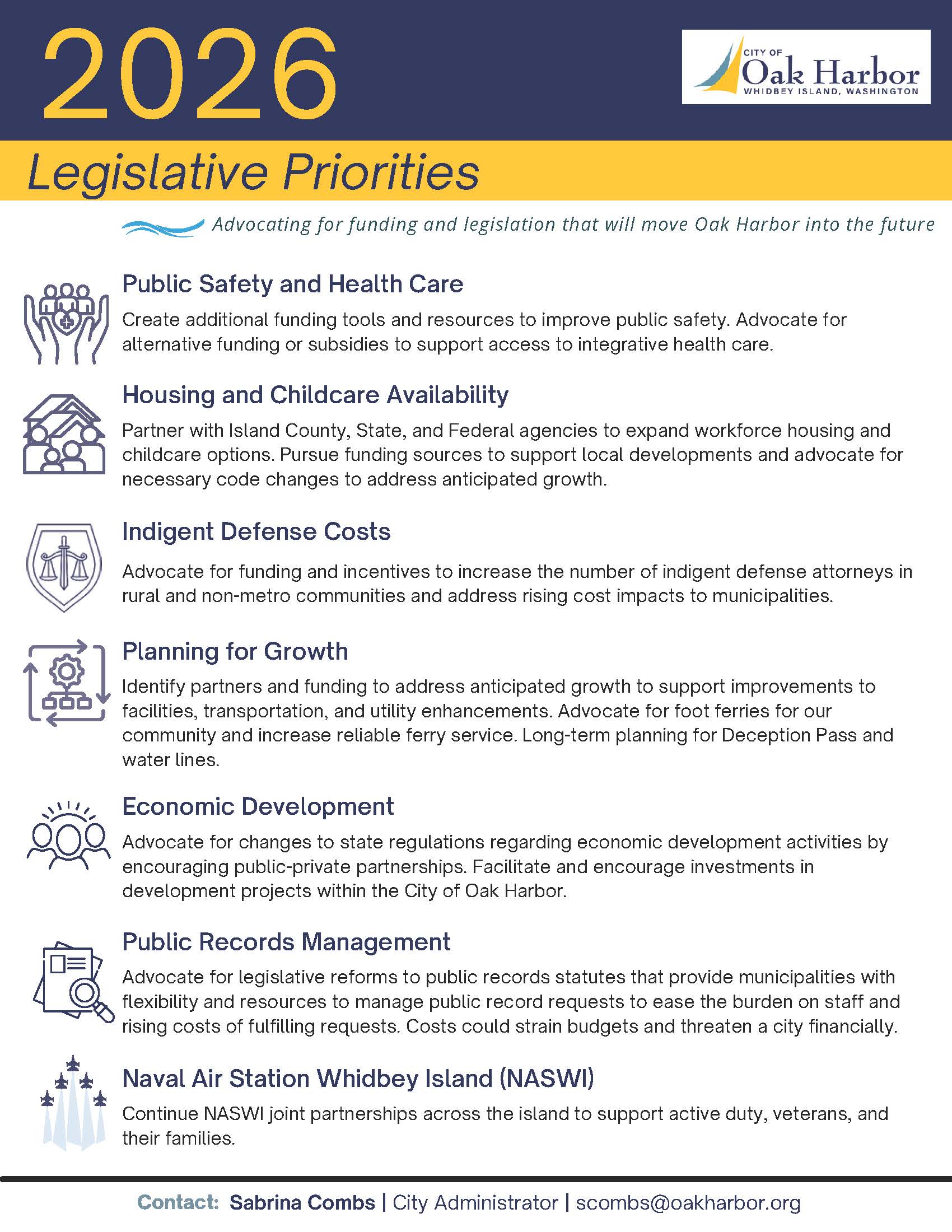2026 City of Oak Harbor Legislative Priorities